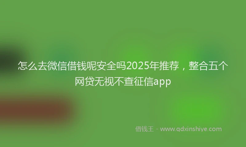 怎么去微信借钱呢安全吗2025年推荐，整合五个网贷无视不查征信app