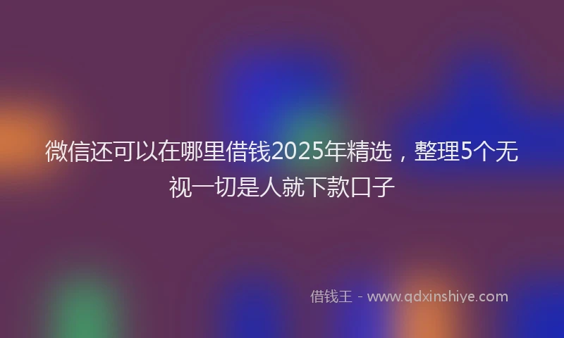 微信还可以在哪里借钱2025年精选，整理5个无视一切是人就下款口子