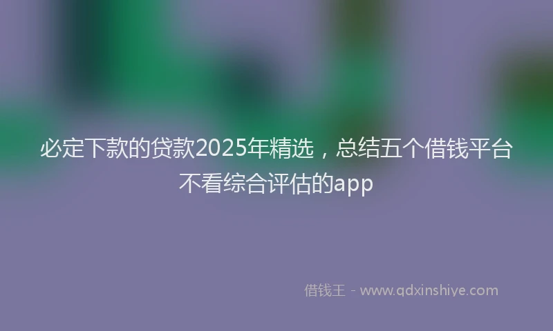 必定下款的贷款2025年精选，总结五个借钱平台不看综合评估的app