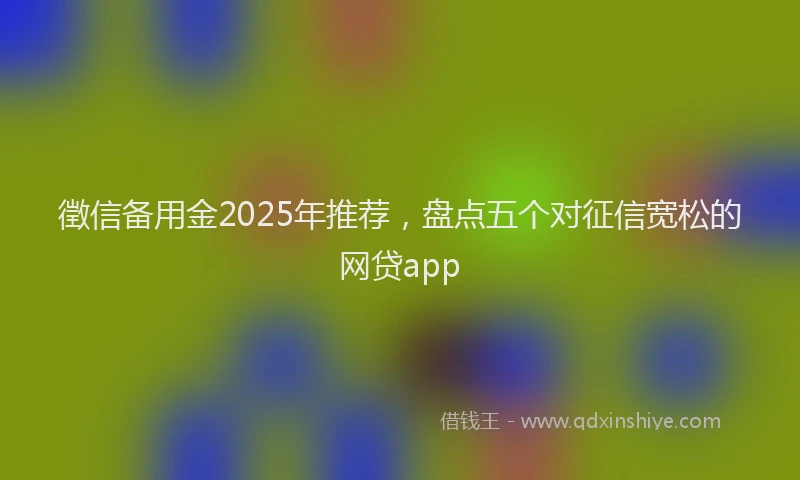 徵信备用金2025年推荐，盘点五个对征信宽松的网贷app