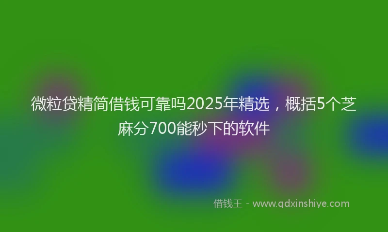 微粒贷精简借钱可靠吗2025年精选，概括5个芝麻分700能秒下的软件