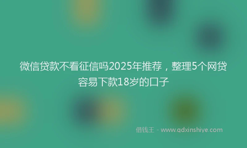 微信贷款不看征信吗2025年推荐，整理5个网贷容易下款18岁的口子