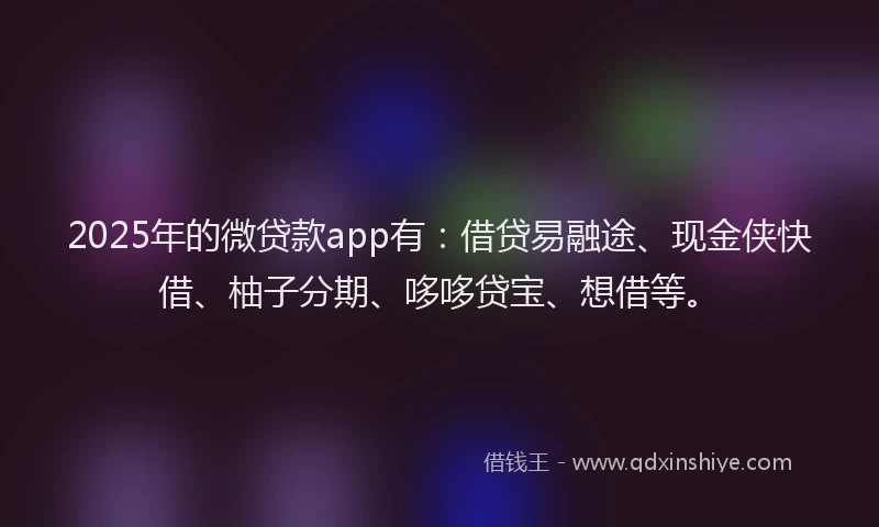 2025年的微贷款app有：借贷易融途、现金侠快借、柚子分期、哆哆贷宝、想借等。