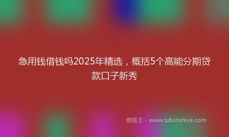 急用钱借钱吗2025年精选，概括5个高能分期贷款口子新秀
