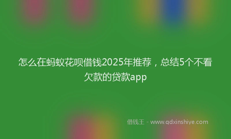 怎么在蚂蚁花呗借钱2025年推荐，总结5个不看欠款的贷款app