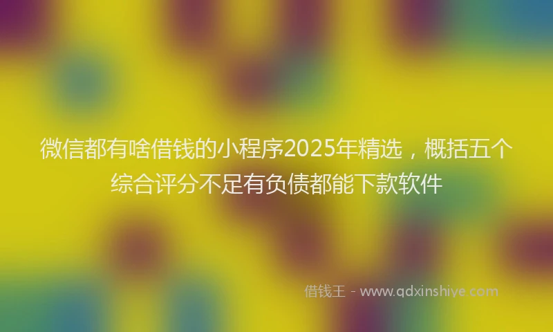 微信都有啥借钱的小程序2025年精选，概括五个综合评分不足有负债都能下款软件