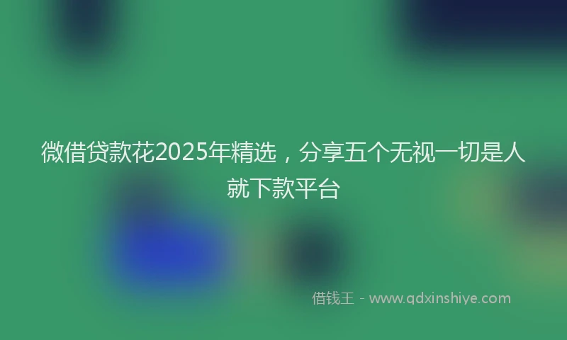 微借贷款花2025年精选，分享五个无视一切是人就下款平台