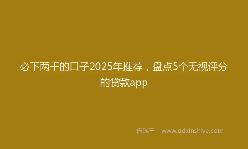 必下两千的口子2025年推荐，盘点5个无视评分的贷款app