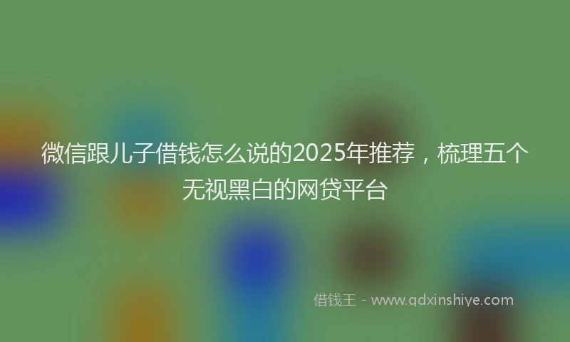 微信跟儿子借钱怎么说的2025年推荐，梳理五个无视黑白的网贷平台