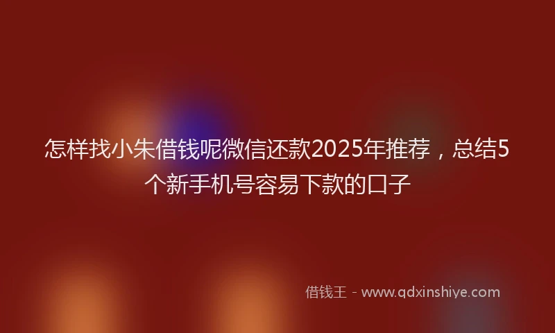 怎样找小朱借钱呢微信还款2025年推荐，总结5个新手机号容易下款的口子