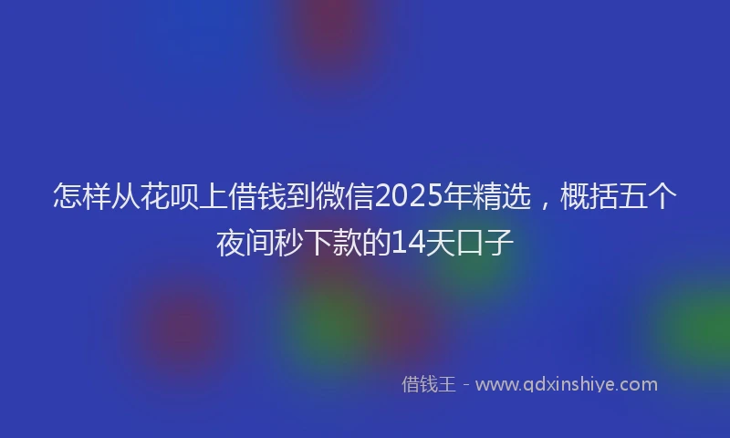 怎样从花呗上借钱到微信2025年精选，概括五个夜间秒下款的14天口子