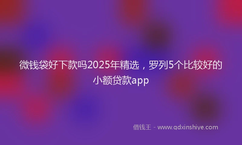 微钱袋好下款吗2025年精选，罗列5个比较好的小额贷款app