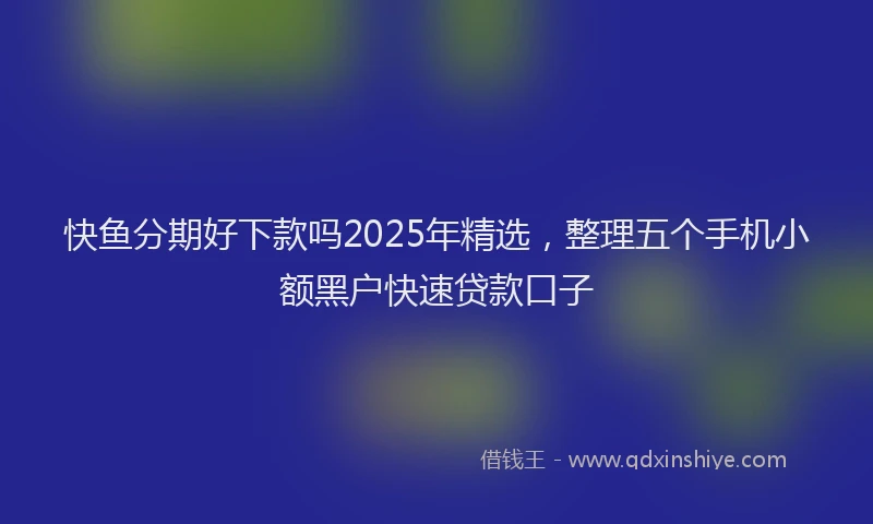 快鱼分期好下款吗2025年精选，整理五个手机小额黑户快速贷款口子