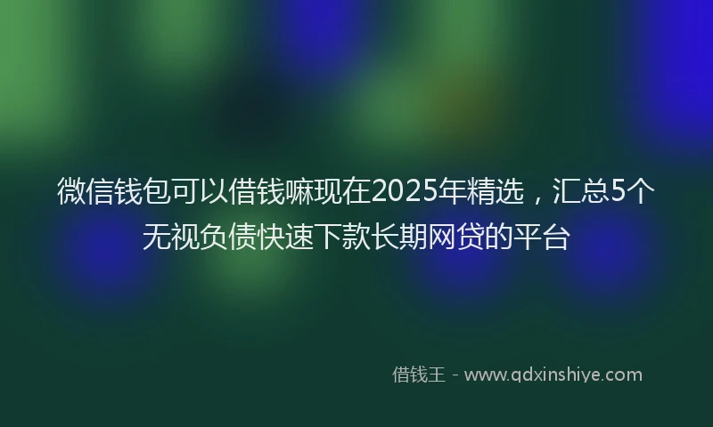 微信钱包可以借钱嘛现在2025年精选，汇总5个无视负债快速下款长期网贷的平台