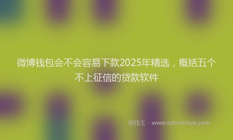 微博钱包会不会容易下款2025年精选，概括五个不上征信的贷款软件