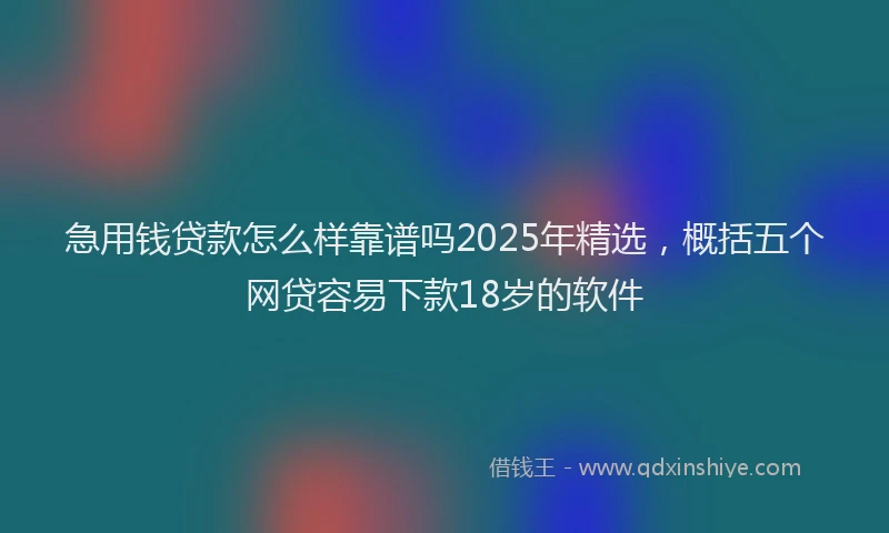急用钱贷款怎么样靠谱吗2025年精选，概括五个网贷容易下款18岁的软件