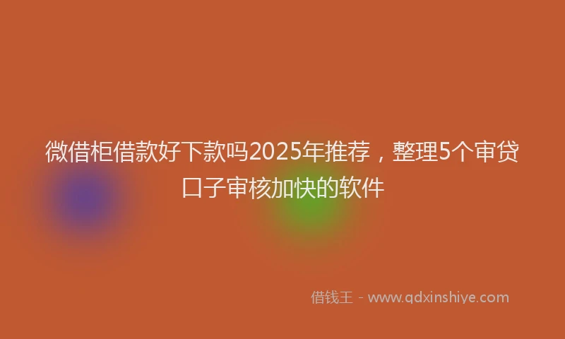 微借柜借款好下款吗2025年推荐，整理5个审贷口子审核加快的软件