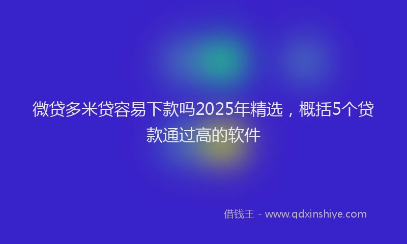 微贷多米贷容易下款吗2025年精选，概括5个贷款通过高的软件