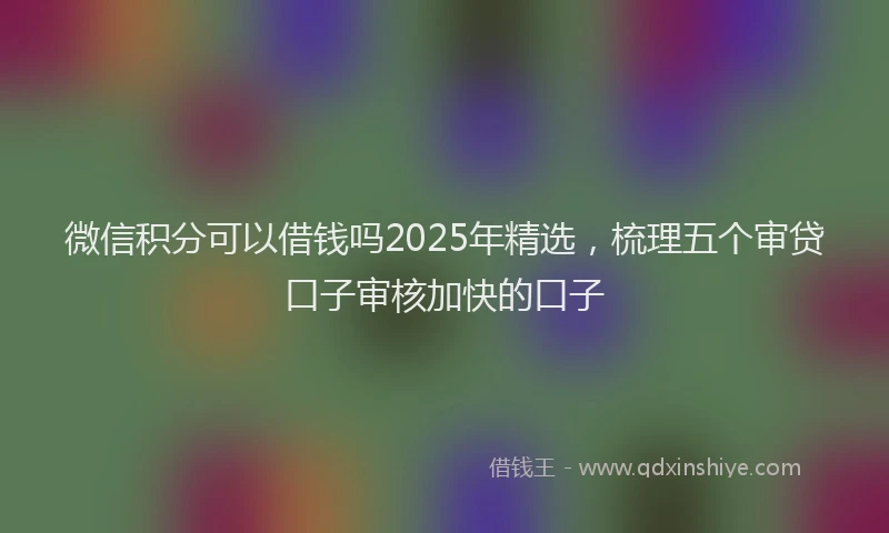 微信积分可以借钱吗2025年精选，梳理五个审贷口子审核加快的口子