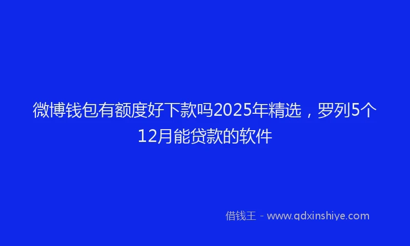 微博钱包有额度好下款吗2025年精选，罗列5个12月能贷款的软件