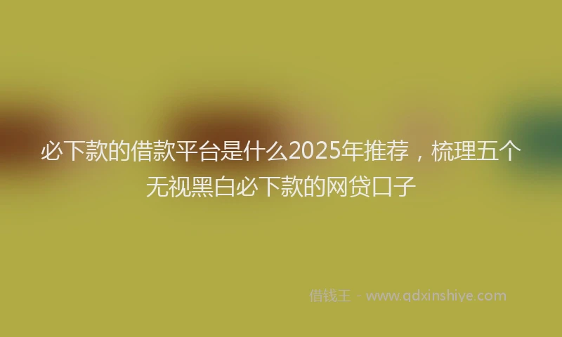 必下款的借款平台是什么2025年推荐，梳理五个无视黑白必下款的网贷口子