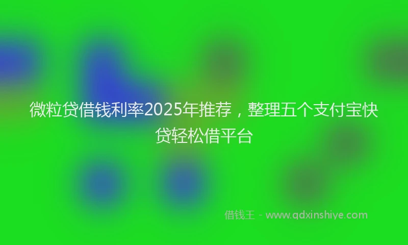 微粒贷借钱利率2025年推荐，整理五个支付宝快贷轻松借平台