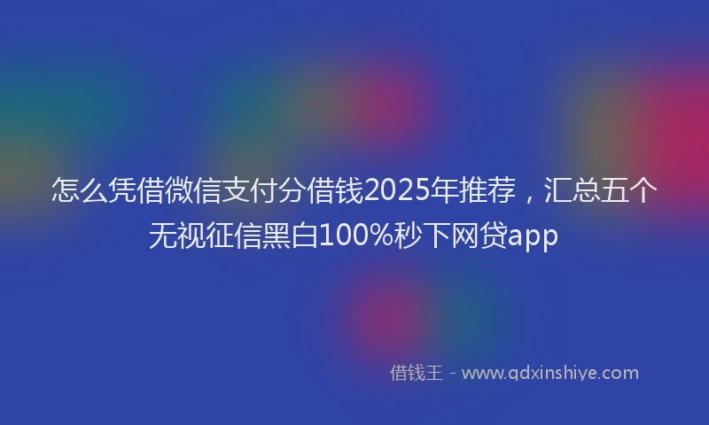 怎么凭借微信支付分借钱2025年推荐，汇总五个无视征信黑白100%秒下网贷app