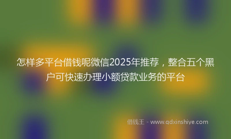 怎样多平台借钱呢微信2025年推荐，整合五个黑户可快速办理小额贷款业务的平台