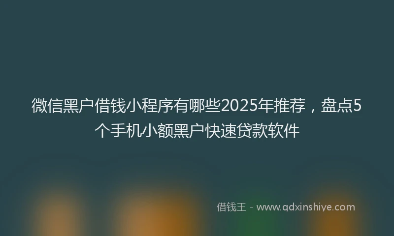 微信黑户借钱小程序有哪些2025年推荐，盘点5个手机小额黑户快速贷款软件