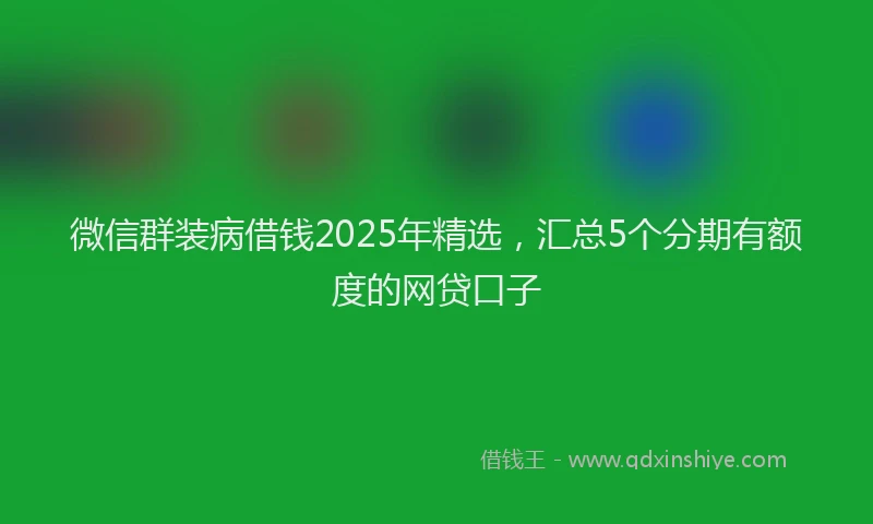 微信群装病借钱2025年精选，汇总5个分期有额度的网贷口子
