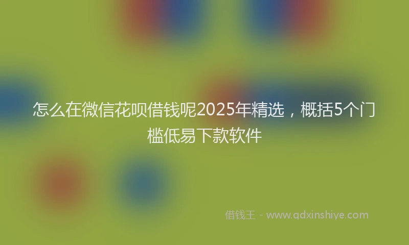 怎么在微信花呗借钱呢2025年精选，概括5个门槛低易下款软件