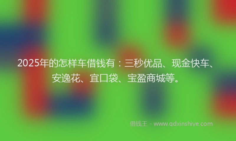 2025年的怎样车借钱有：三秒优品、现金快车、安逸花、宜口袋、宝盈商城等。