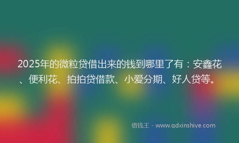 2025年的微粒贷借出来的钱到哪里了有：安鑫花、便利花、拍拍贷借款、小爱分期、好人贷等。