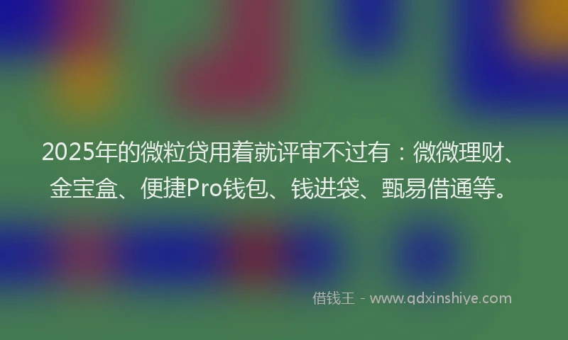 2025年的微粒贷用着就评审不过有：微微理财、金宝盒、便捷Pro钱包、钱进袋、甄易借通等。