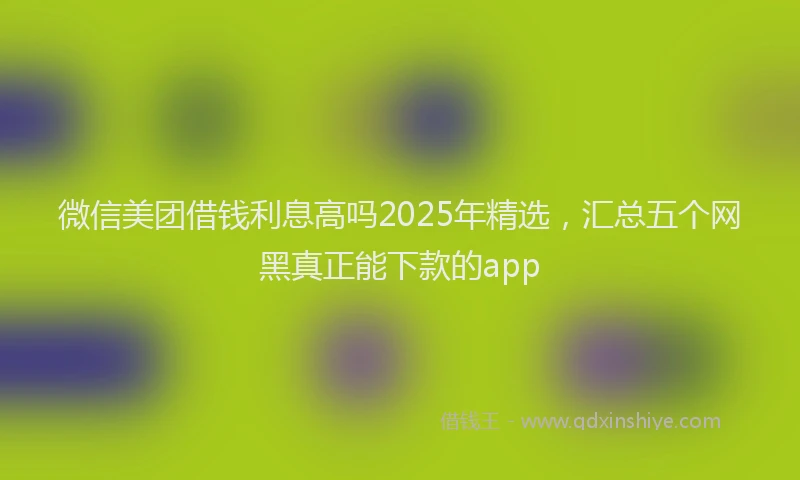 微信美团借钱利息高吗2025年精选，汇总五个网黑真正能下款的app