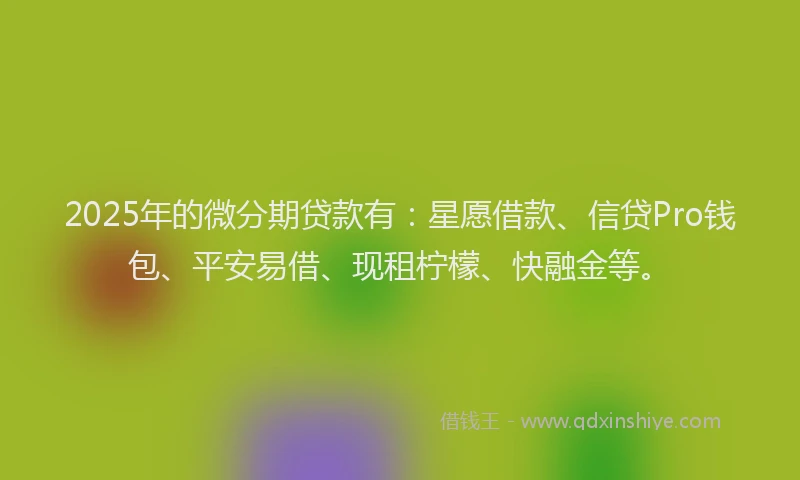 2025年的微分期贷款有：星愿借款、信贷Pro钱包、平安易借、现租柠檬、快融金等。