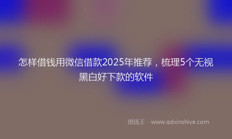 怎样借钱用微信借款2025年推荐，梳理5个无视黑白好下款的软件
