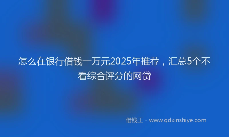 怎么在银行借钱一万元2025年推荐，汇总5个不看综合评分的网贷