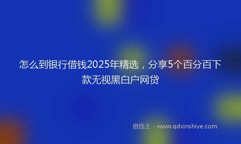 怎么到银行借钱2025年精选，分享5个百分百下款无视黑白户网贷