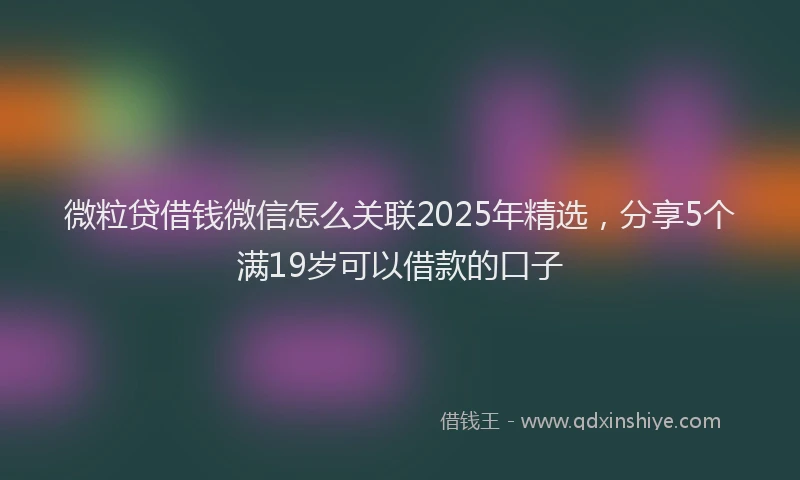 微粒贷借钱微信怎么关联2025年精选，分享5个满19岁可以借款的口子