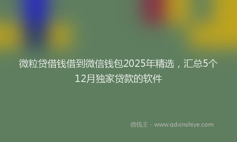 微粒贷借钱借到微信钱包2025年精选，汇总5个12月独家贷款的软件