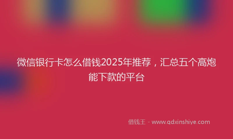 微信银行卡怎么借钱2025年推荐，汇总五个高炮能下款的平台