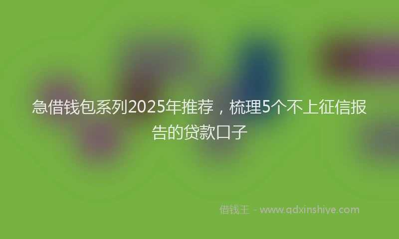 急借钱包系列2025年推荐，梳理5个不上征信报告的贷款口子