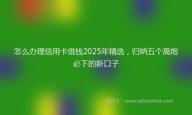 怎么办理信用卡借钱2025年精选，归纳五个高炮必下的新口子