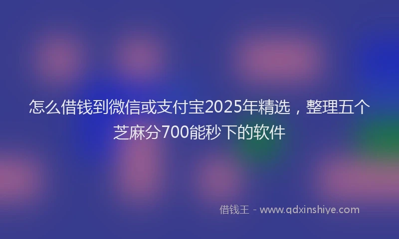 怎么借钱到微信或支付宝2025年精选，整理五个芝麻分700能秒下的软件