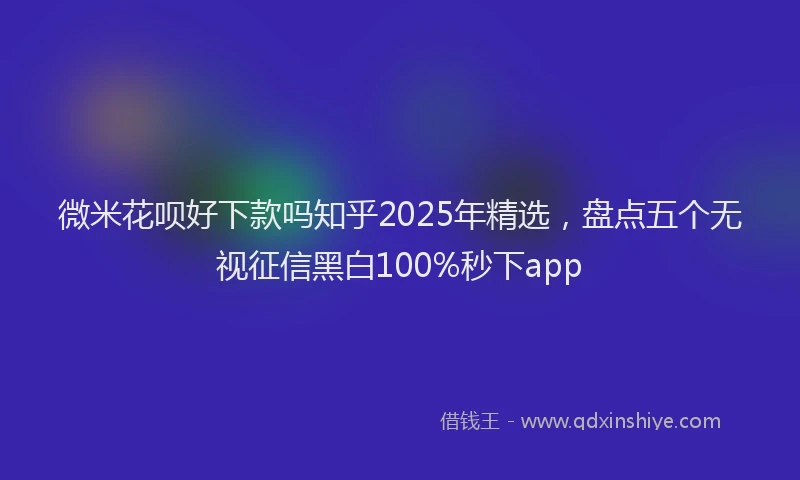 微米花呗好下款吗知乎2025年精选，盘点五个无视征信黑白100%秒下app