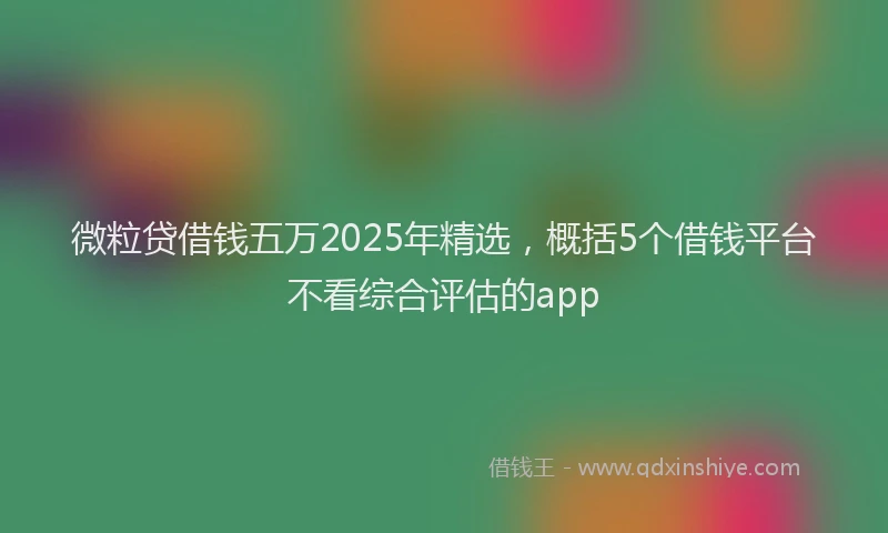 微粒贷借钱五万2025年精选，概括5个借钱平台不看综合评估的app