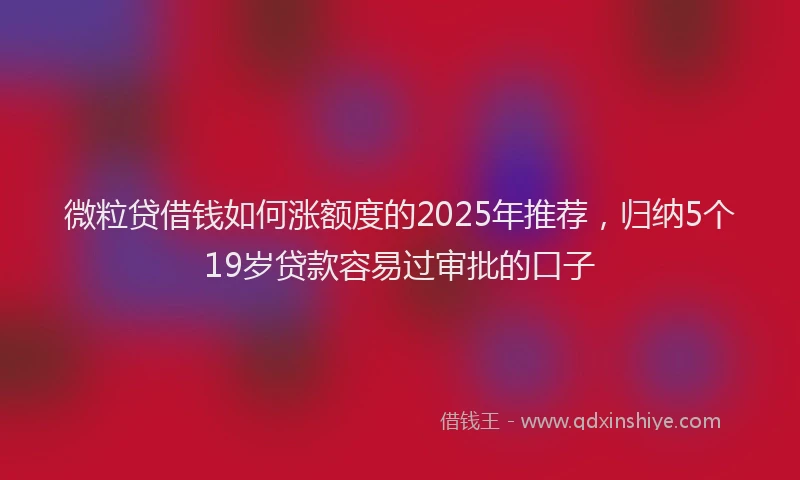 微粒贷借钱如何涨额度的2025年推荐，归纳5个19岁贷款容易过审批的口子