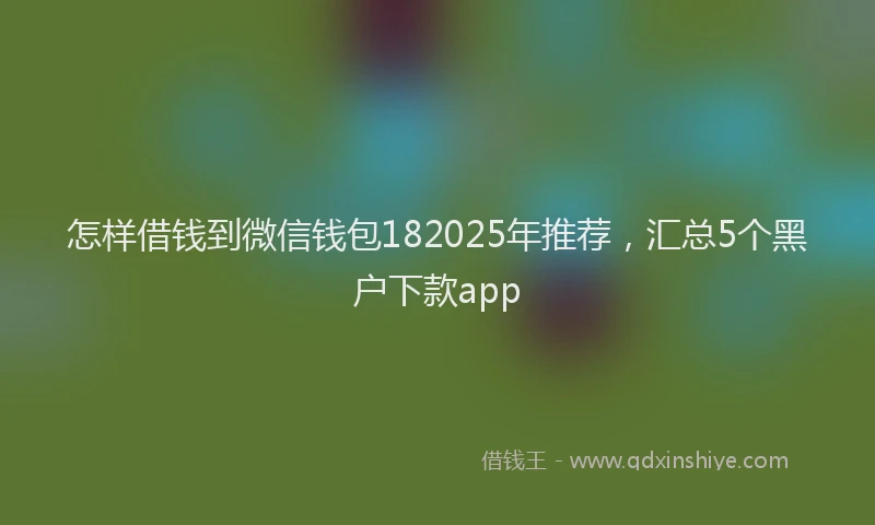 怎样借钱到微信钱包182025年推荐，汇总5个黑户下款app