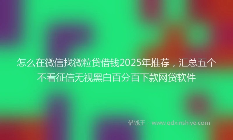 怎么在微信找微粒贷借钱2025年推荐，汇总五个不看征信无视黑白百分百下款网贷软件